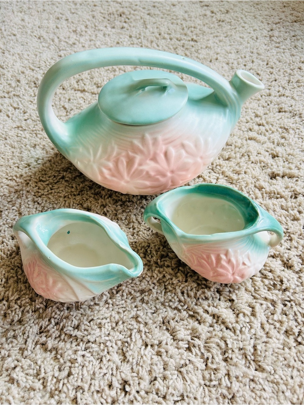 Vintage McCoy ceramic Teapot Set